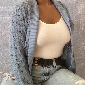 Baby blue cardigan sweater